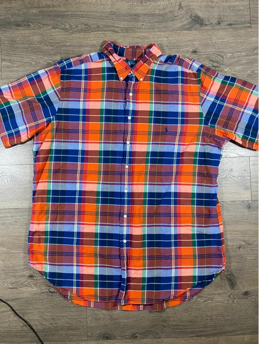 Polo Ralph Lauren Men's 2XLT Tall Madras Plaid Short Sleeve Shirt Classic Fit